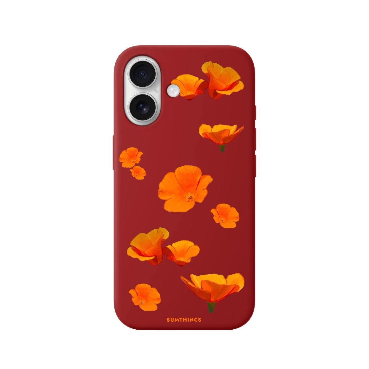 iPhone 16 Poppies Premium Telefon Kılıfı Kırmızı - SUMTHINCS