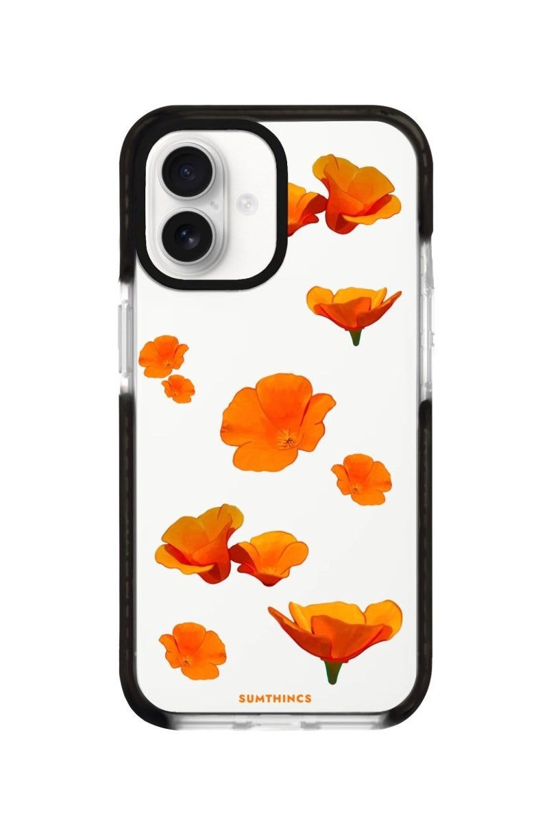 iPhone 16 Poppies Procase Şeffaf Telefon Kılıfı Siyah Şeffaf - SUMTHINCS
