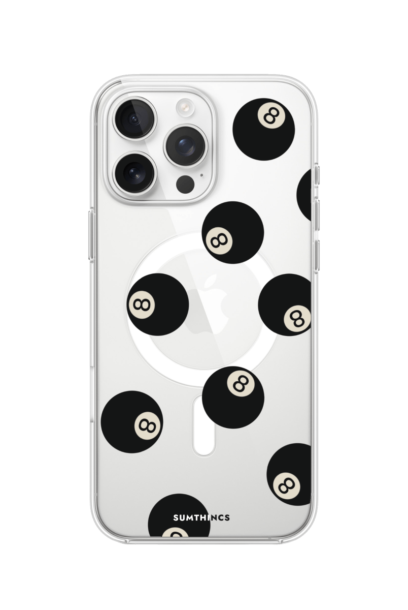 iPhone 16 Pro 8Ball Clear Magsafe Şeffaf Telefon Kılıfı - SUMTHINCS