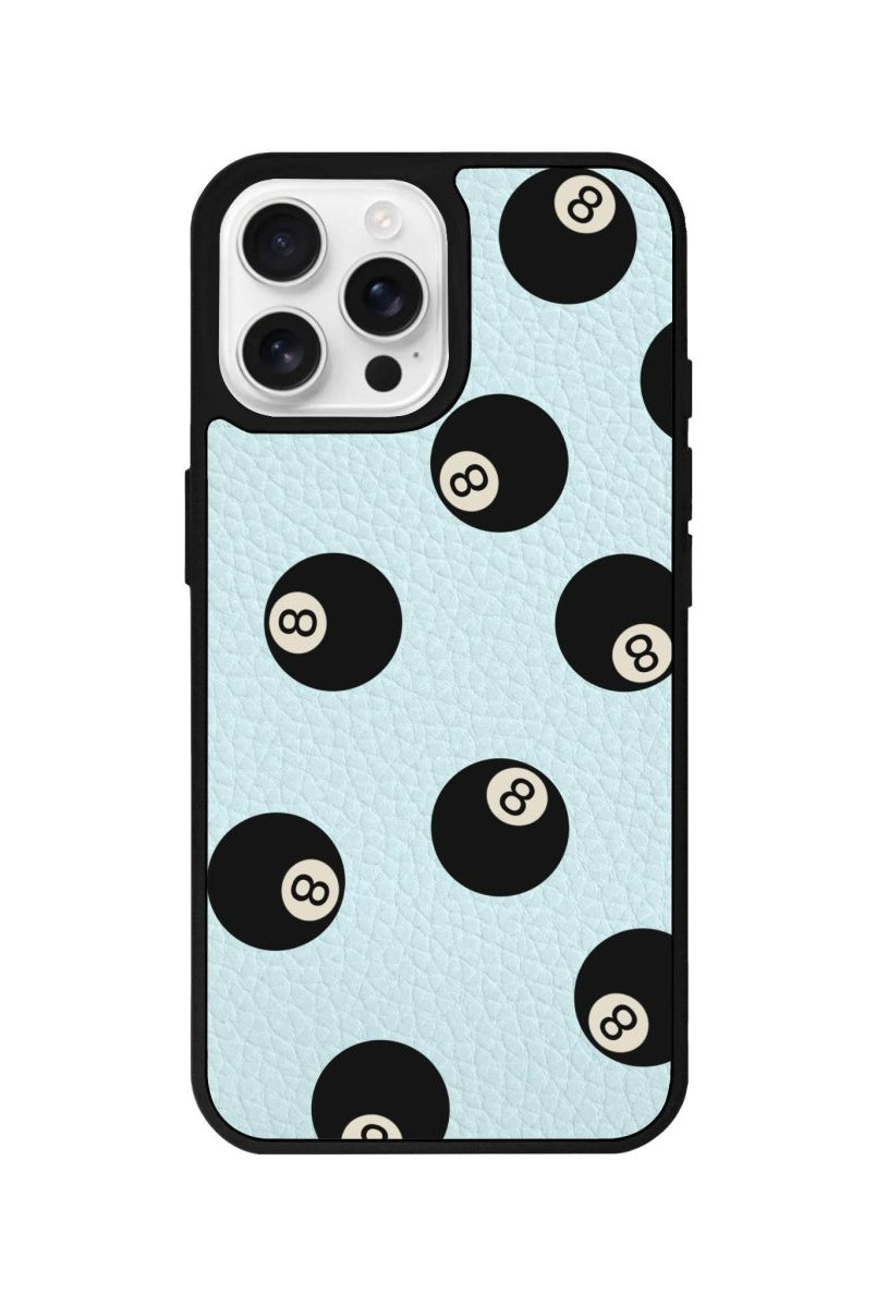 iPhone 16 Pro 8Ball Leather Vegan Deri Telefon Kılıfı Açık Mavi - SUMTHINCS