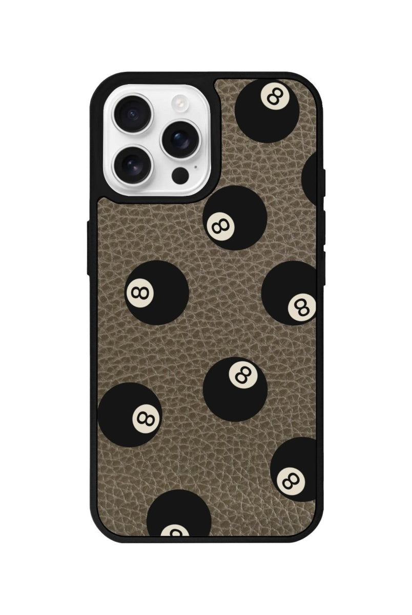 iPhone 16 Pro 8Ball Leather Vegan Deri Telefon Kılıfı Haki - SUMTHINCS