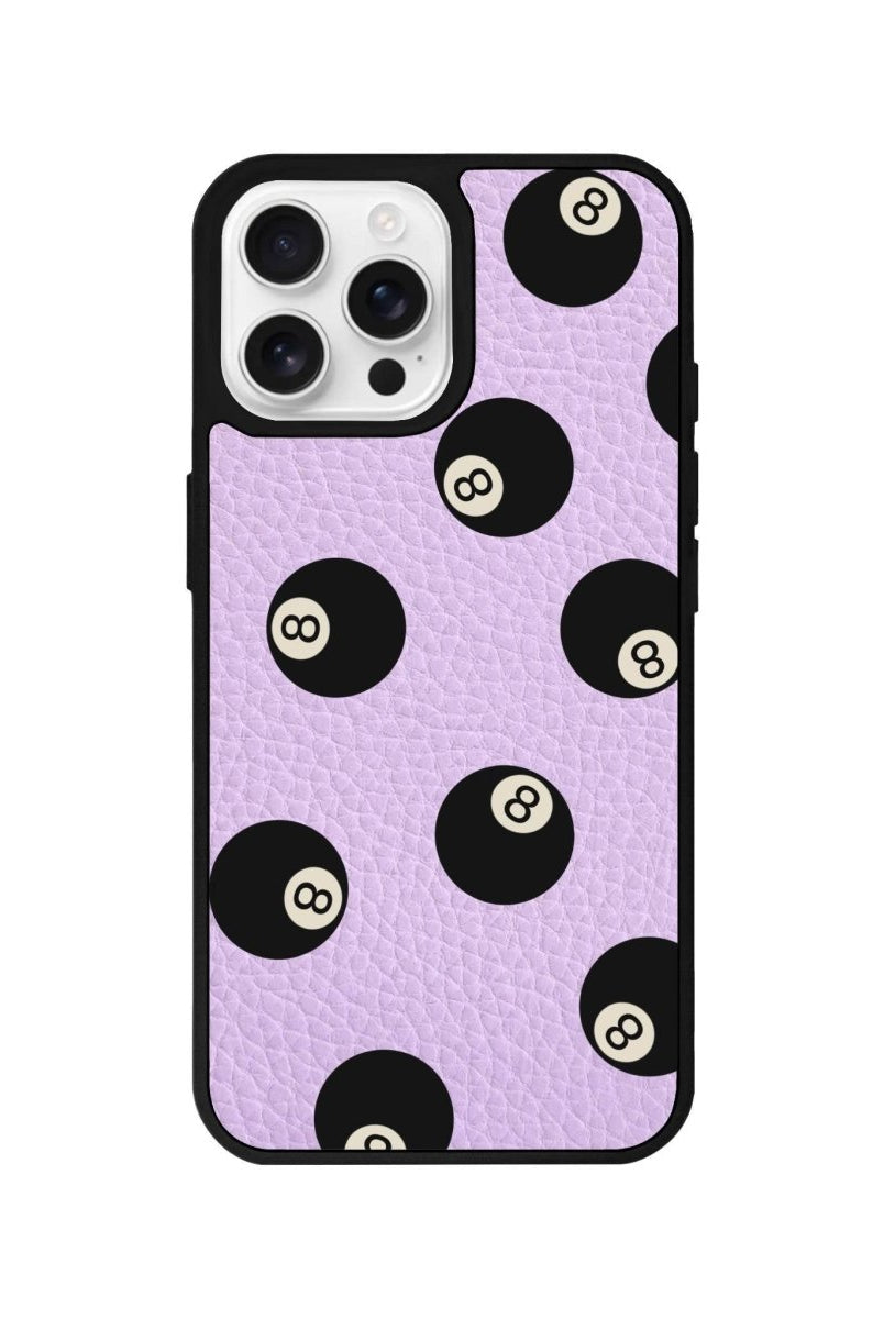 iPhone 16 Pro 8Ball Leather Vegan Deri Telefon Kılıfı Lila - SUMTHINCS