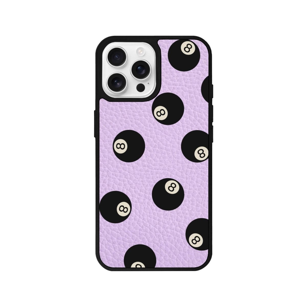 iPhone 16 Pro 8Ball Leather Vegan Deri Telefon Kılıfı Lila - SUMTHINCS