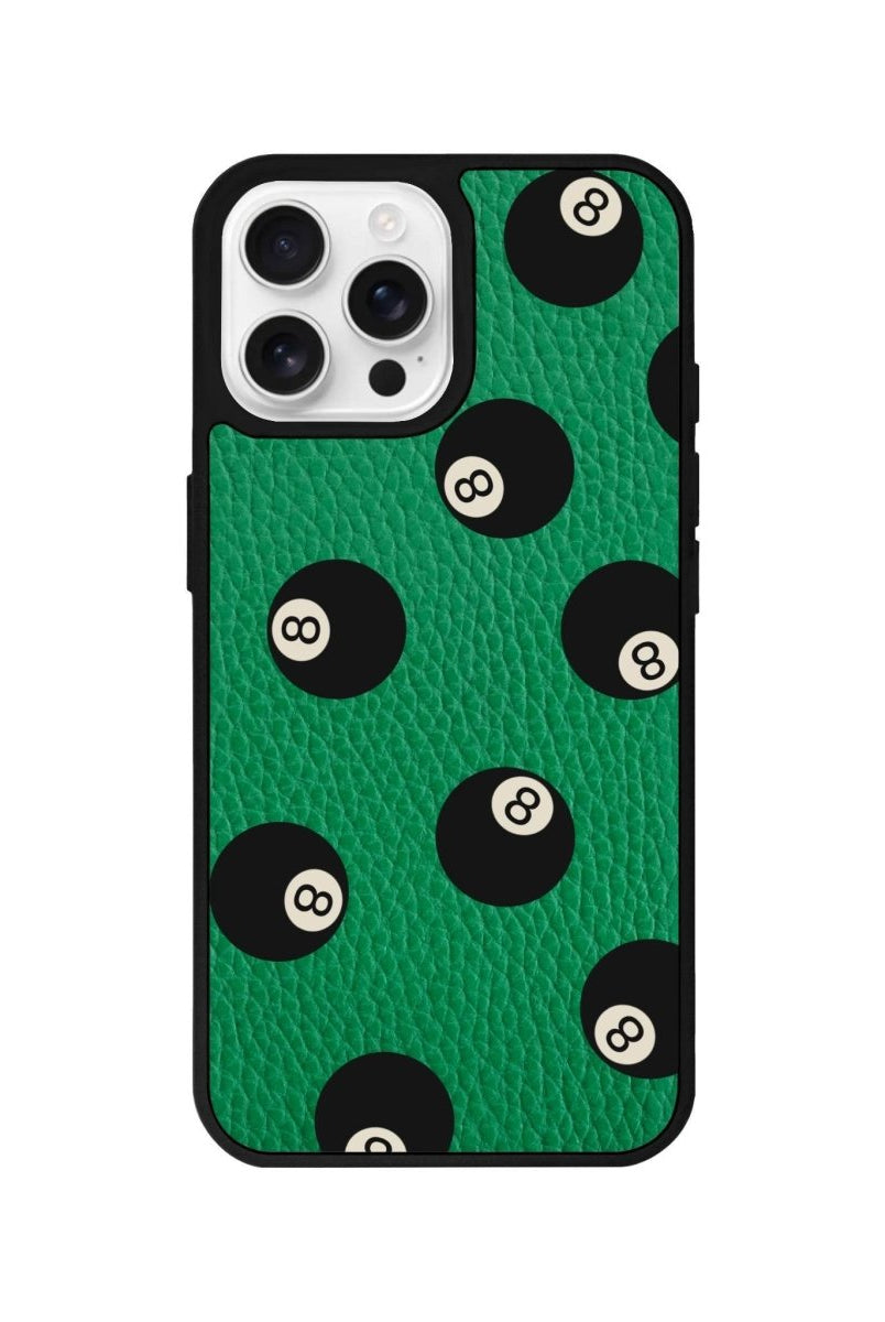 iPhone 16 Pro 8Ball Leather Vegan Deri Telefon Kılıfı Yeşil - SUMTHINCS
