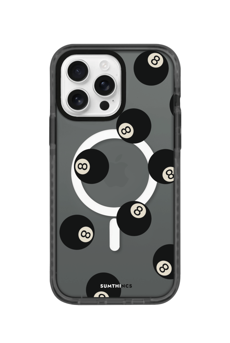 iPhone 16 Pro 8Ball Magsafe Procase Şeffaf Telefon Kılıfı Antrasit - SUMTHINCS