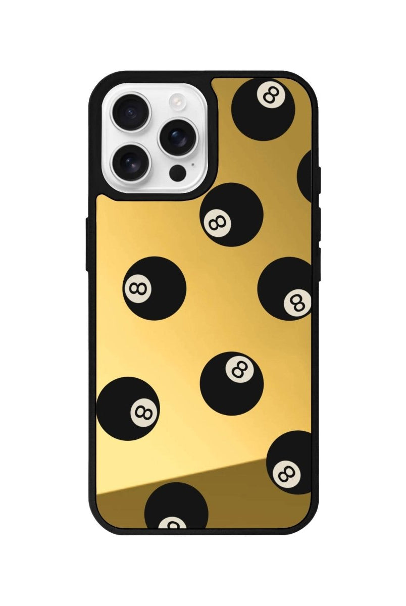 iPhone 16 Pro 8Ball Mirror Aynalı Telefon Kılıfı Altın - SUMTHINCS