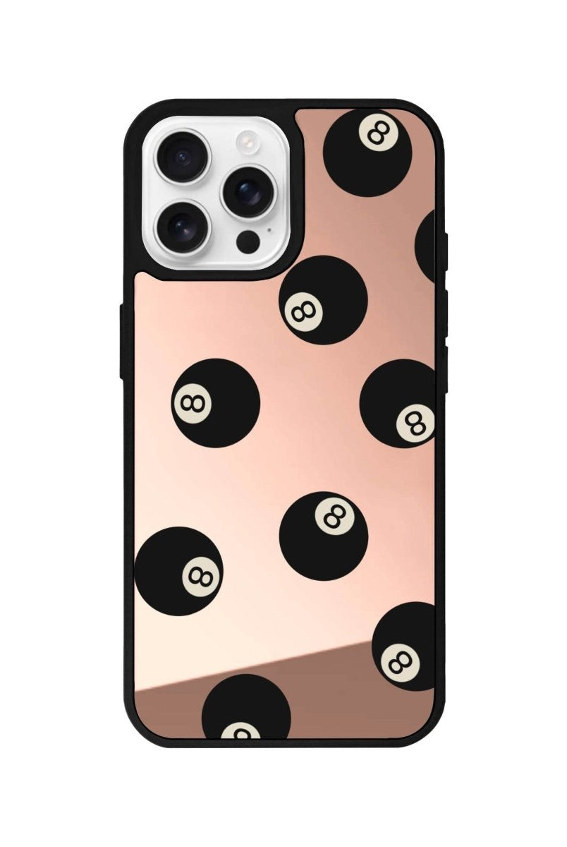 iPhone 16 Pro 8Ball Mirror Aynalı Telefon Kılıfı Metalik Pembe - SUMTHINCS