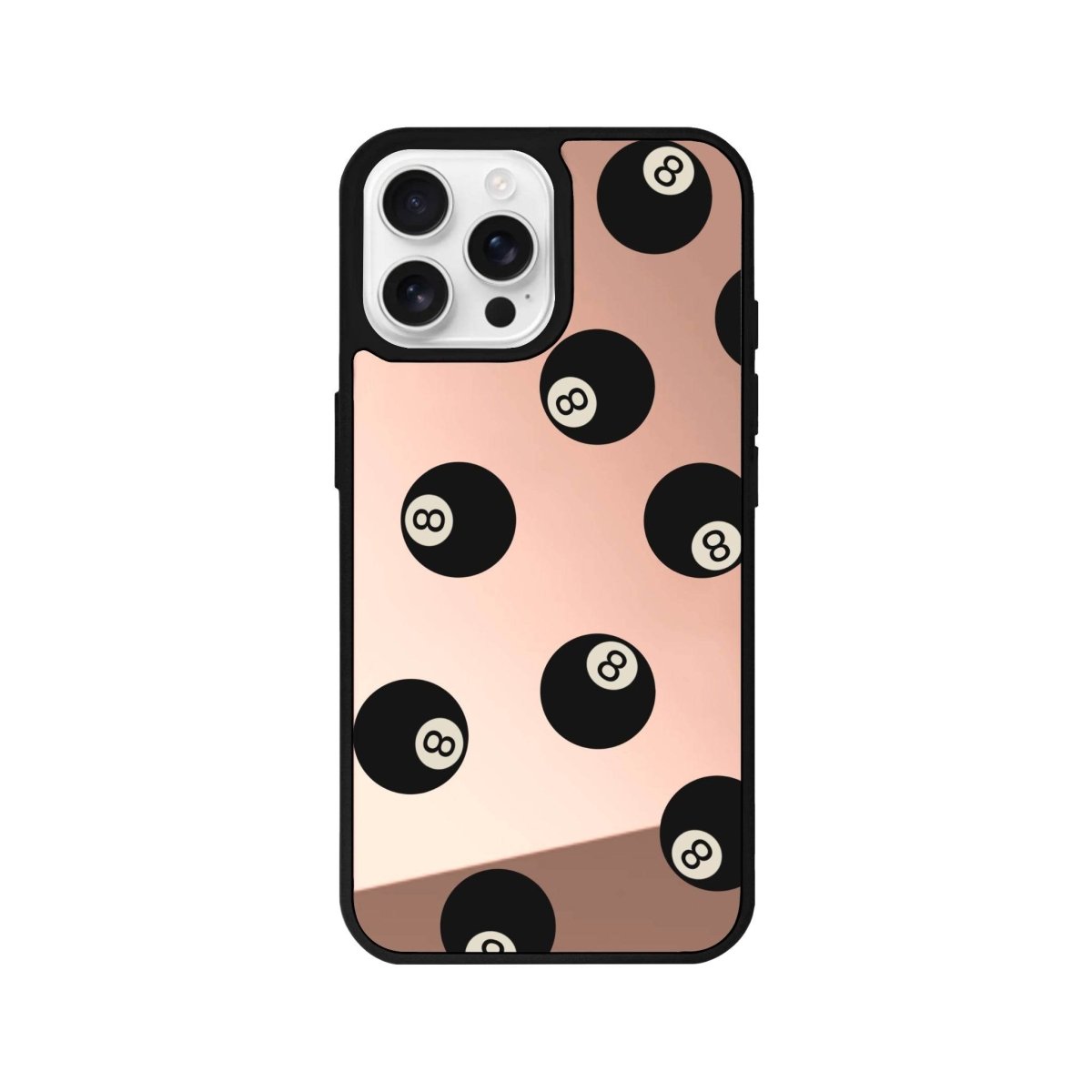 iPhone 16 Pro 8Ball Mirror Aynalı Telefon Kılıfı Metalik Pembe - SUMTHINCS
