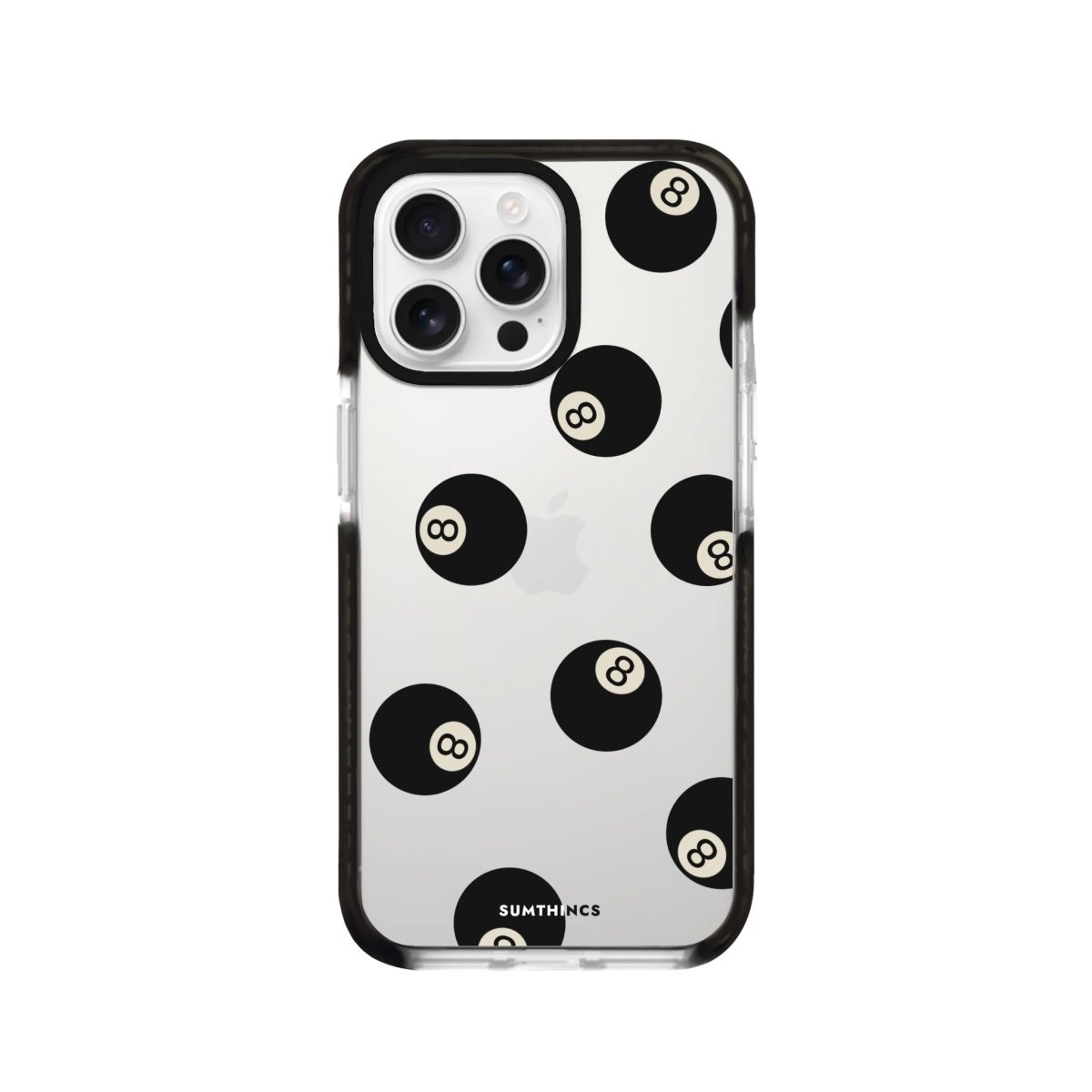 iPhone 16 Pro 8Ball Procase Şeffaf Telefon Kılıfı Siyah Şeffaf - SUMTHINCS