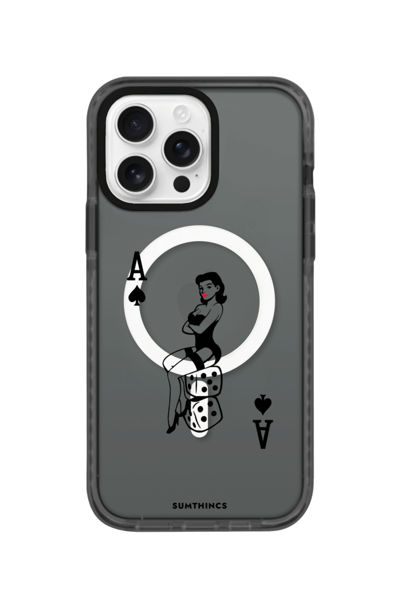 iPhone 16 Pro Ace Queen Magsafe Procase Şeffaf Telefon Kılıfı Antrasit - SUMTHINCS