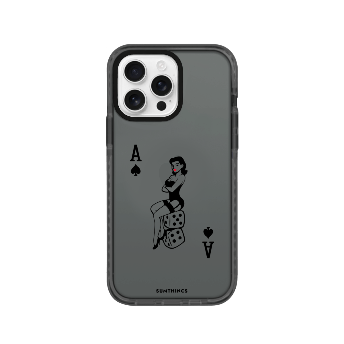 iPhone 16 Pro Ace Queen Procase Şeffaf Telefon Kılıfı Antrasit - SUMTHINCS