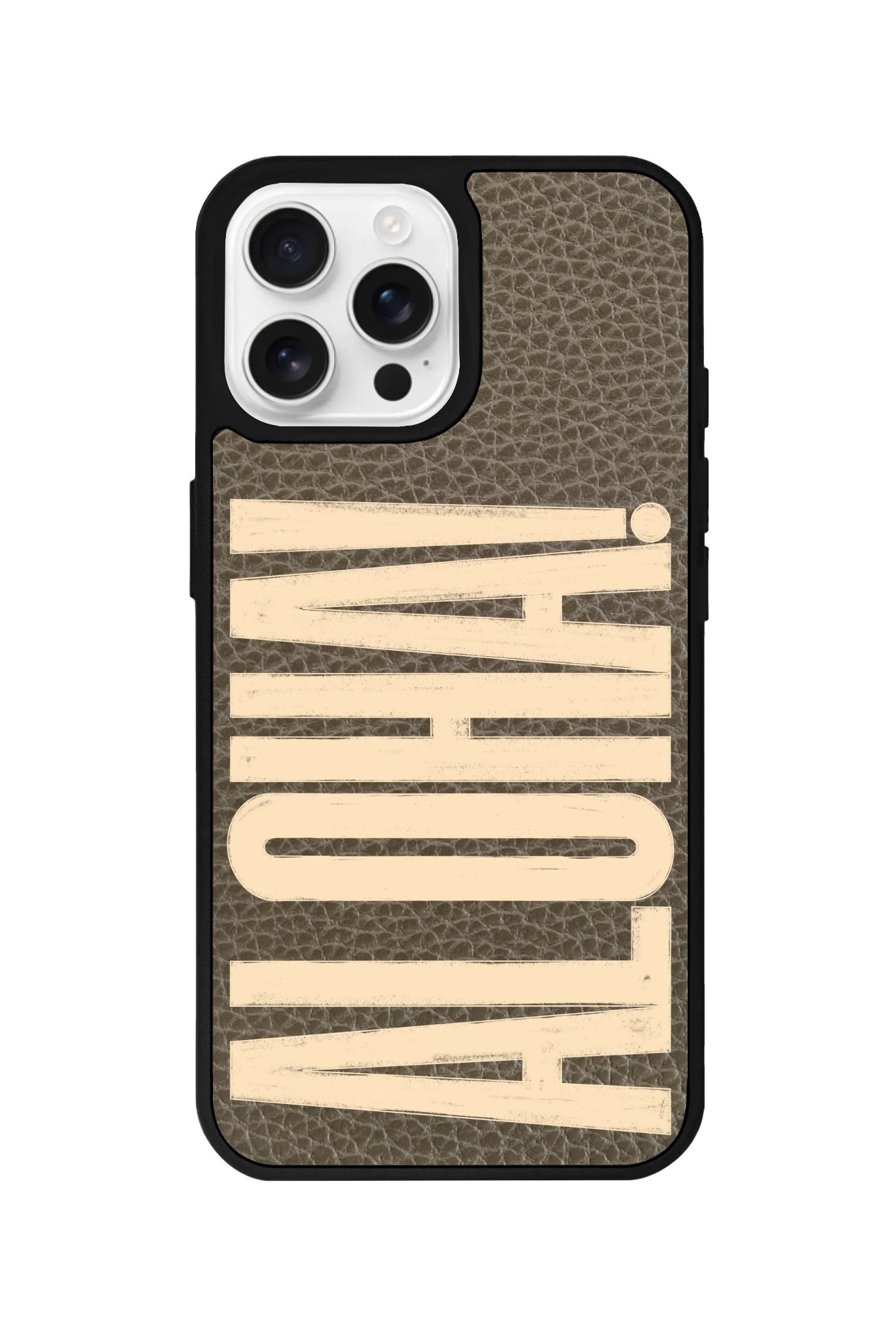 iPhone 16 Pro Aloha Leather Vegan Deri Telefon Kılıfı Haki - SUMTHINCS