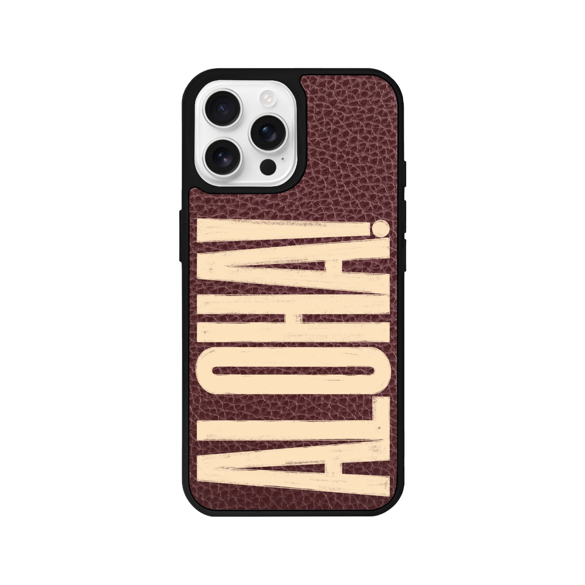 iPhone 16 Pro Aloha Leather Vegan Deri Telefon Kılıfı Bordo - SUMTHINCS