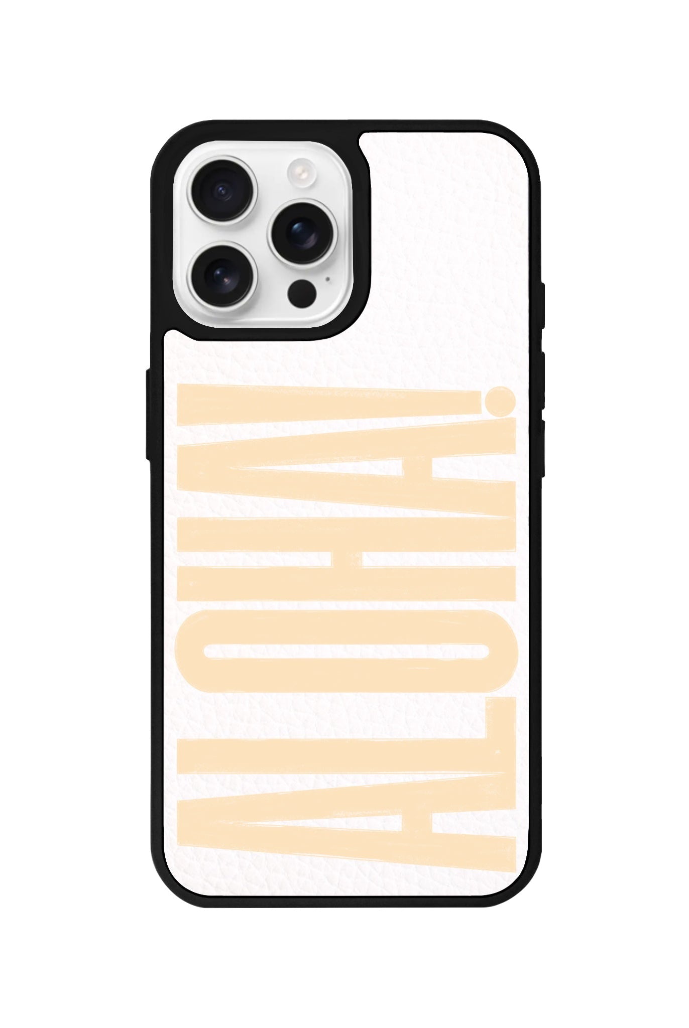 iPhone 16 Pro Aloha Leather Vegan Deri Telefon Kılıfı Beyaz - SUMTHINCS