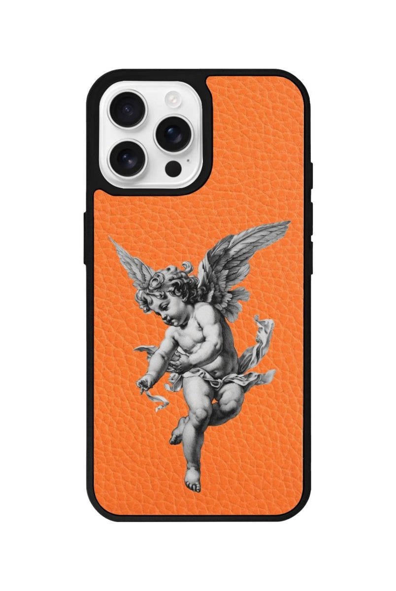 iPhone 16 Pro Angel Leather Vegan Deri Telefon Kılıfı Turuncu - SUMTHINCS
