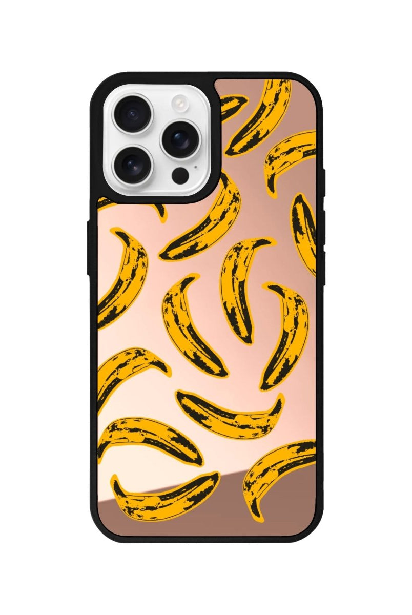 iPhone 16 Pro Banana Mirror Aynalı Telefon Kılıfı Metalik Pembe - SUMTHINCS