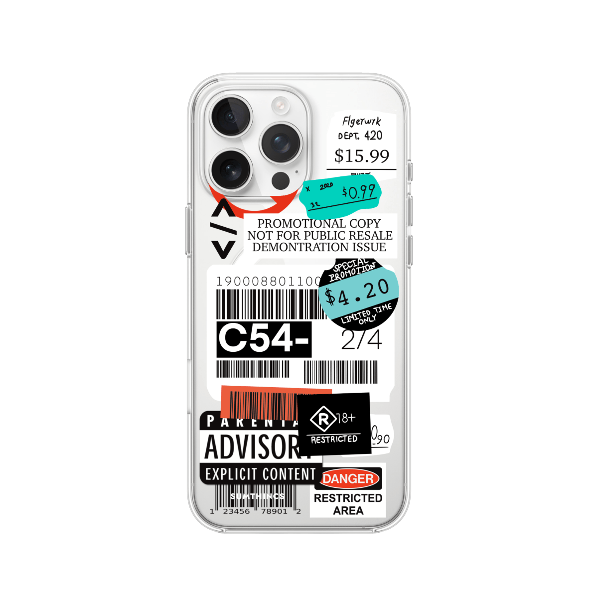 iPhone 16 Pro Barcode C54 Clear Magsafe Şeffaf Telefon Kılıfı - SUMTHINCS