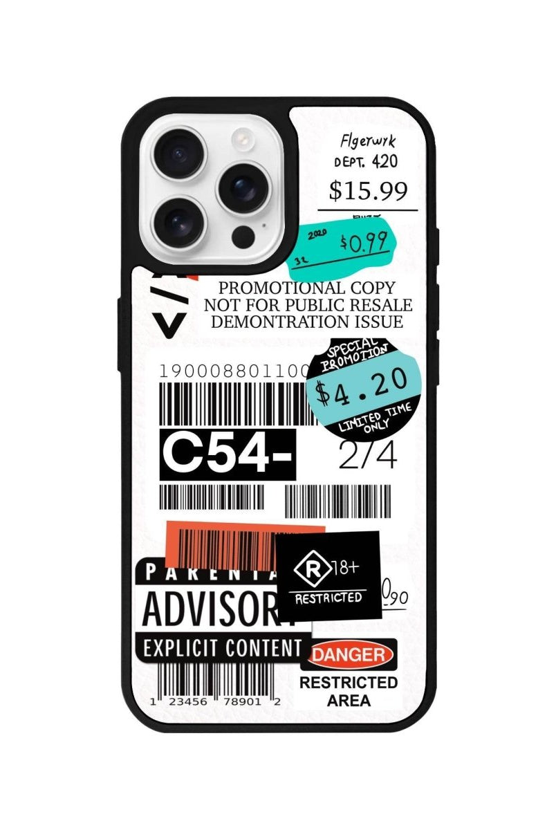 iPhone 16 Pro Barcode C54 Leather Vegan Deri Telefon Kılıfı Beyaz - SUMTHINCS