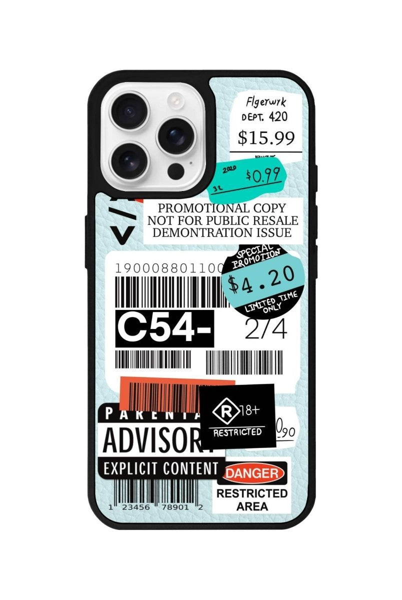 iPhone 16 Pro Barcode C54 Leather Vegan Deri Telefon Kılıfı Açık Mavi - SUMTHINCS