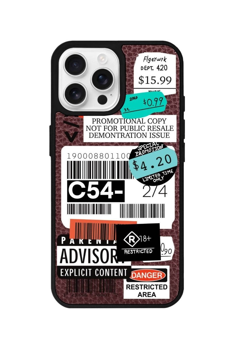 iPhone 16 Pro Barcode C54 Leather Vegan Deri Telefon Kılıfı Bordo - SUMTHINCS