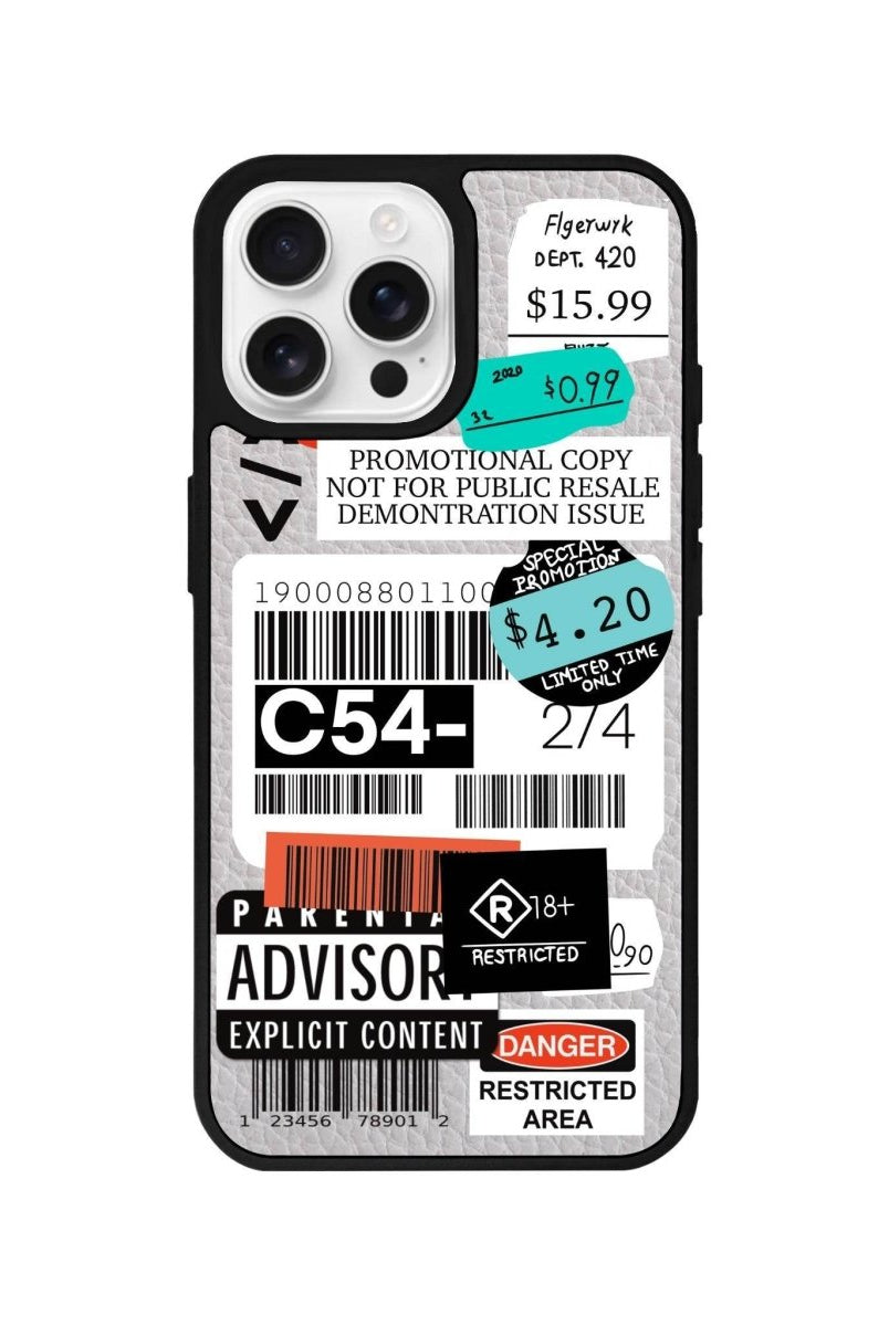 iPhone 16 Pro Barcode C54 Leather Vegan Deri Telefon Kılıfı Gri - SUMTHINCS