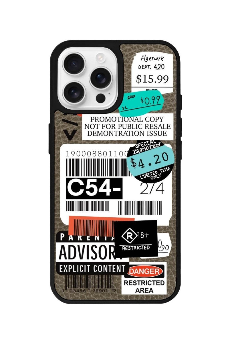 iPhone 16 Pro Barcode C54 Leather Vegan Deri Telefon Kılıfı Haki - SUMTHINCS