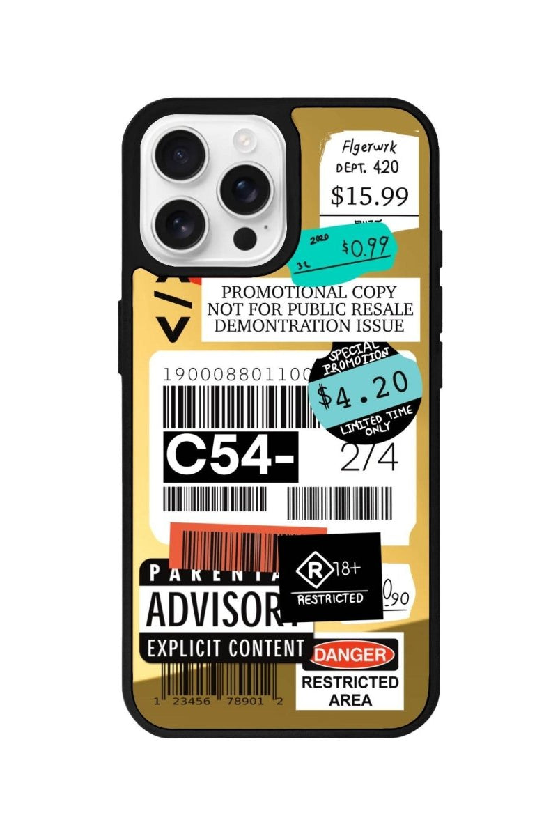 iPhone 16 Pro Barcode C54 Mirror Aynalı Telefon Kılıfı Altın - SUMTHINCS