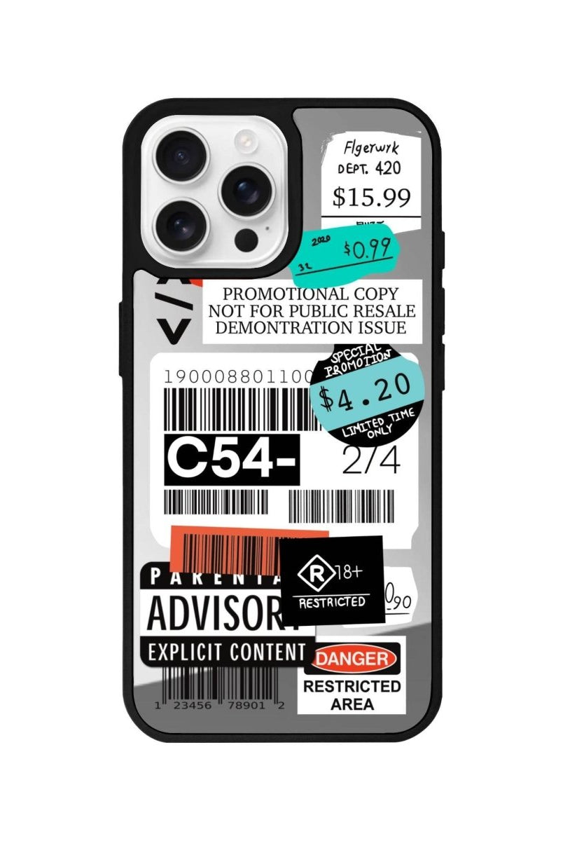 iPhone 16 Pro Barcode C54 Mirror Aynalı Telefon Kılıfı Gümüş - SUMTHINCS