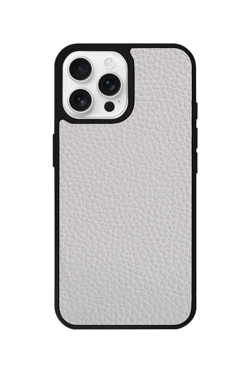 iPhone 16 Pro Basic Leather Vegan Deri Telefon Kılıfı Gri - SUMTHINCS