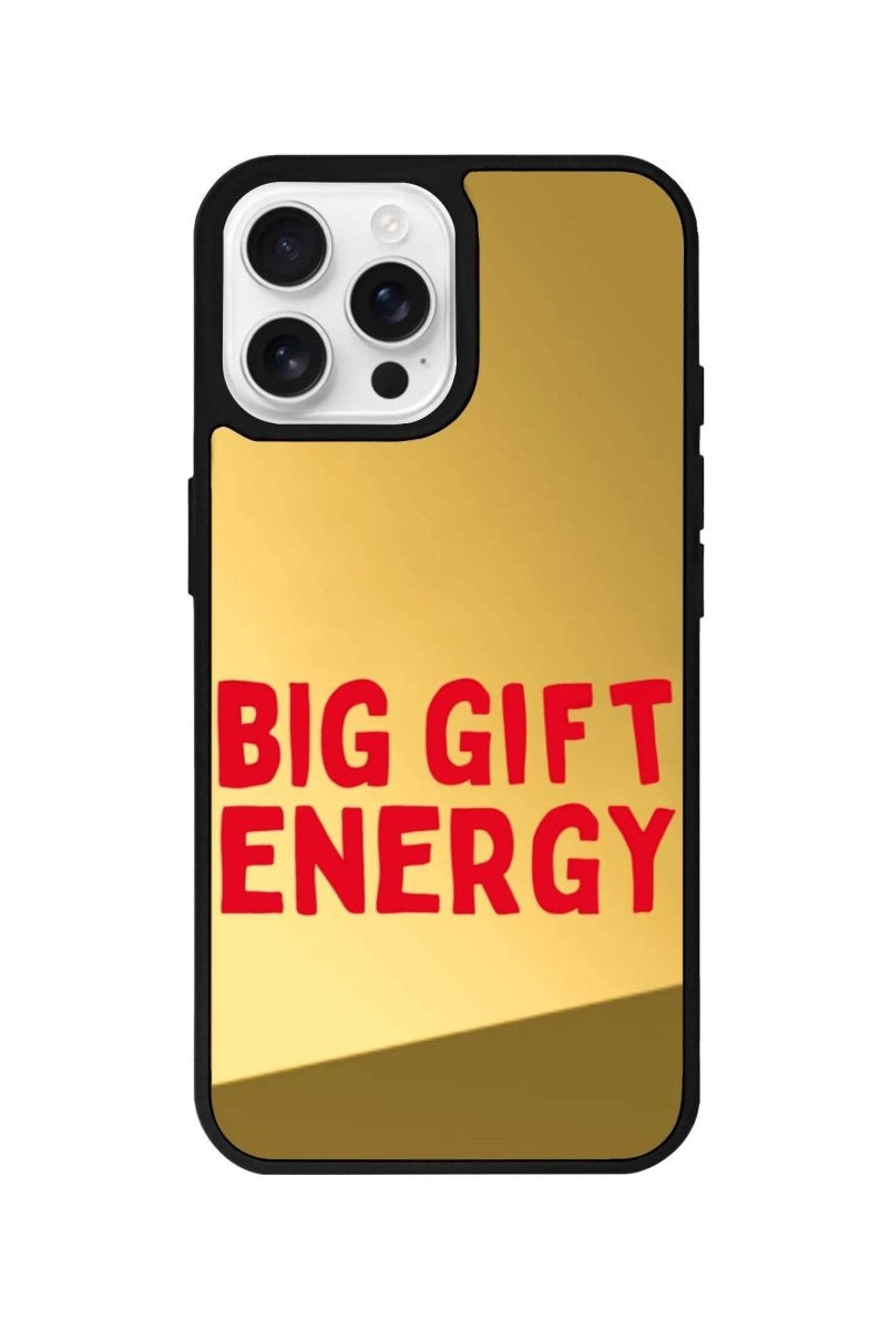 iPhone 16 Pro Big Gift Energy Mirror Aynalı Telefon Kılıfı Altın - SUMTHINCS