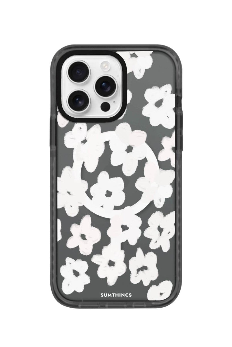iPhone 16 Pro Blossoms Magsafe Procase Şeffaf Telefon Kılıfı Antrasit - SUMTHINCS