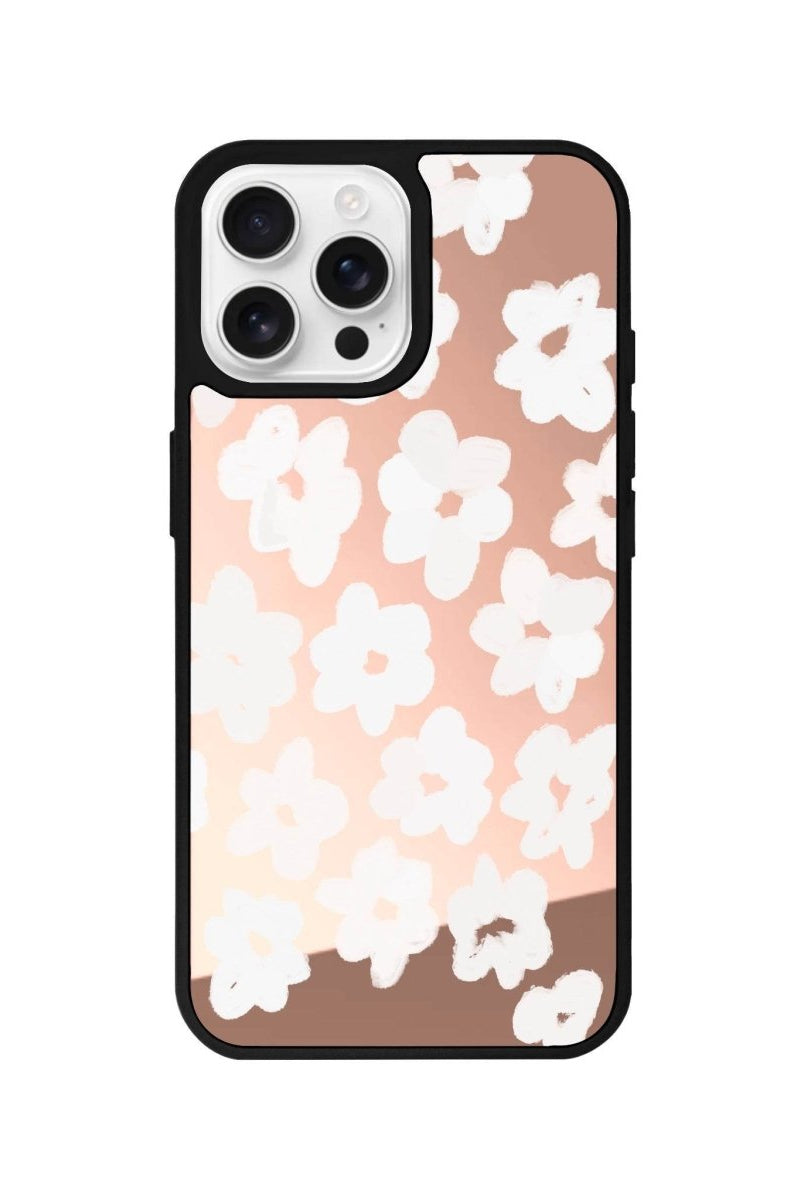 iPhone 16 Pro Blossoms Mirror Aynalı Telefon Kılıfı Metalik Pembe - SUMTHINCS