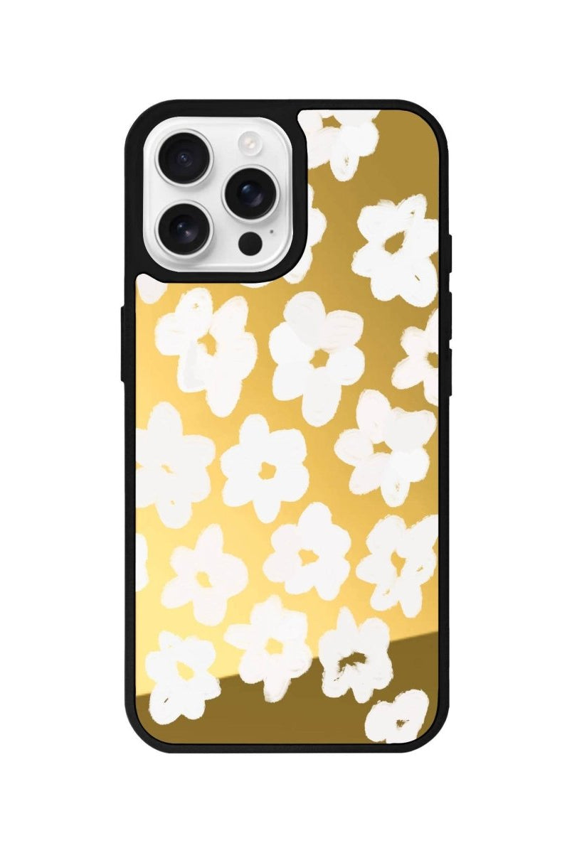 iPhone 16 Pro Blossoms Mirror Aynalı Telefon Kılıfı Altın - SUMTHINCS