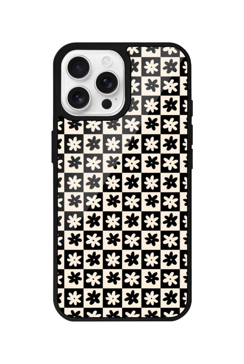 iPhone 16 Pro Check Flowers Glossy Cam Telefon Kılıfı - SUMTHINCS