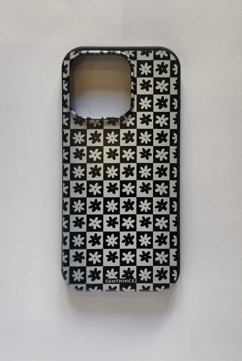 iPhone 16 Pro Check Flowers Premium Telefon Kılıfı OUTLET - Sumthincs