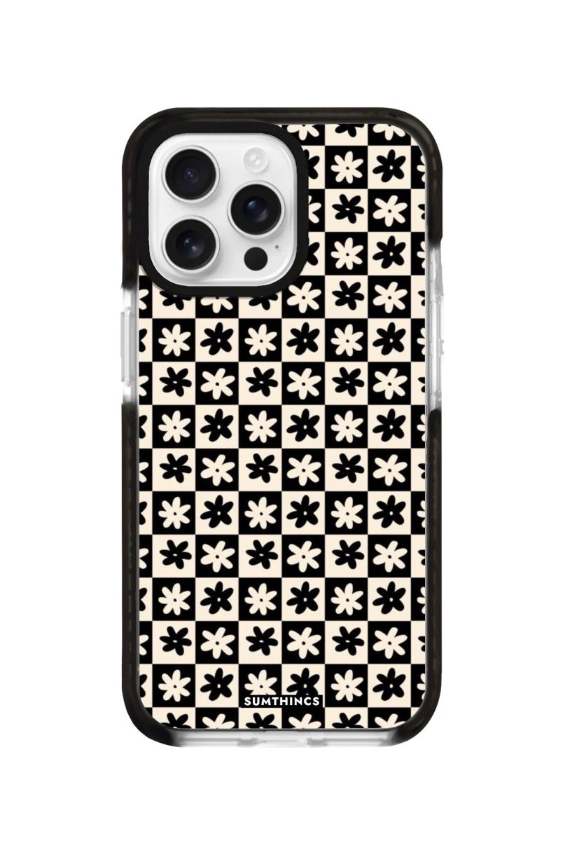 iPhone 16 Pro Check Flowers Procase Şeffaf Telefon Kılıfı - SUMTHINCS