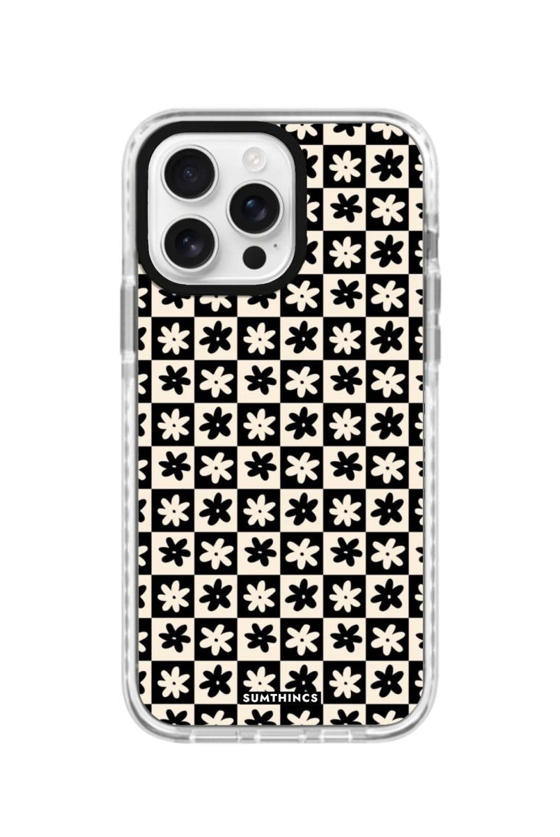 iPhone 16 Pro Check Flowers Procase Şeffaf Telefon Kılıfı - SUMTHINCS