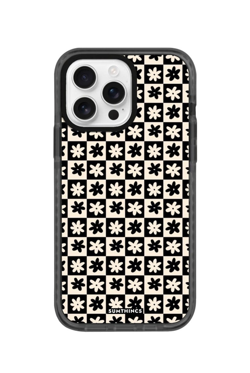 iPhone 16 Pro Check Flowers Procase Şeffaf Telefon Kılıfı - SUMTHINCS