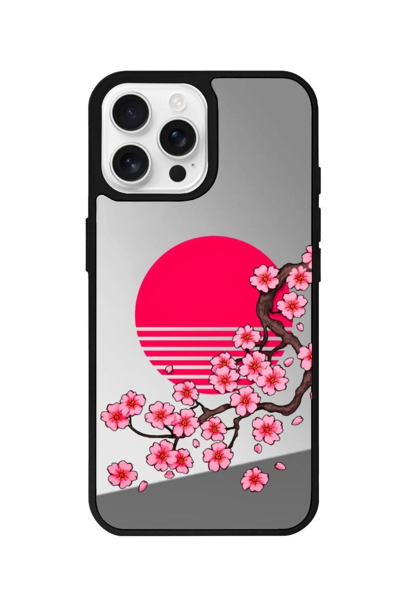 iPhone 16 Pro Cherry Blossom Dawn Mirror Aynalı Telefon Kılıfı Gümüş - SUMTHINCS