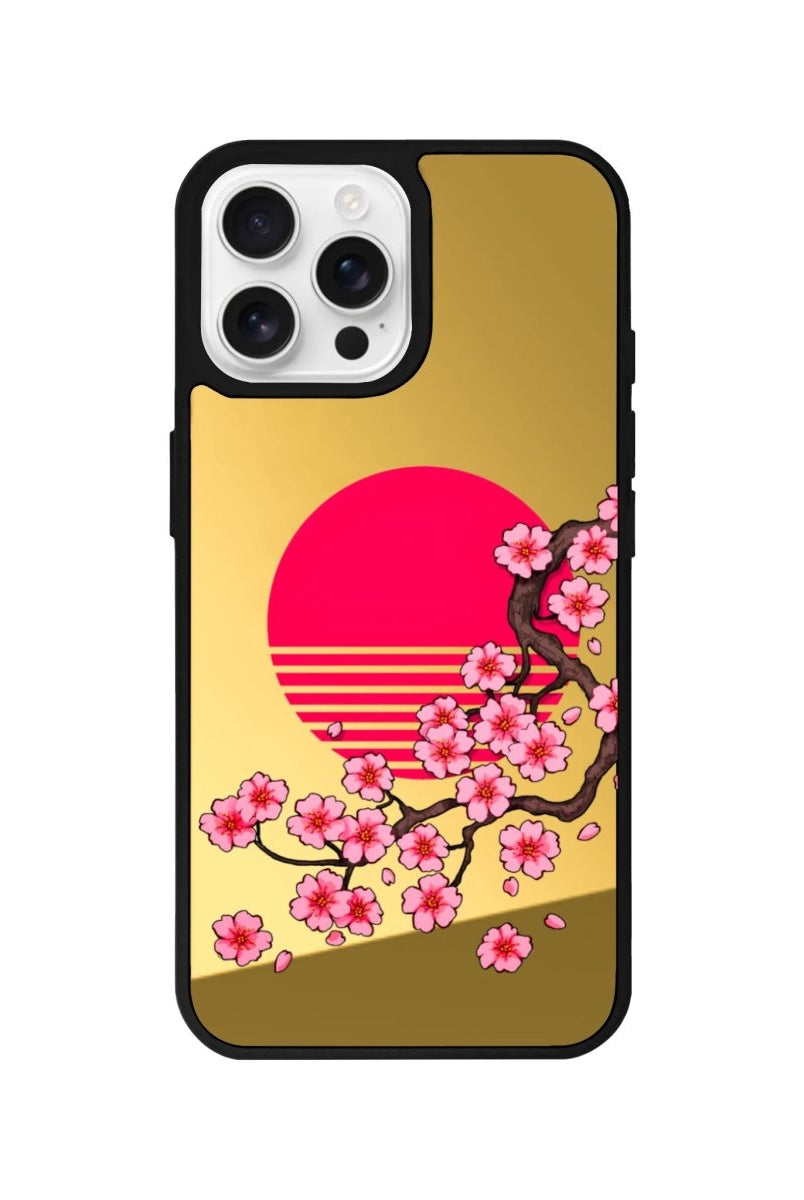 iPhone 16 Pro Cherry Blossom Dawn Mirror Aynalı Telefon Kılıfı Altın - SUMTHINCS