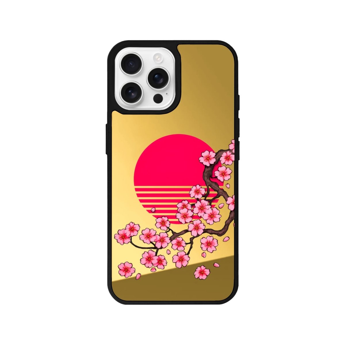 iPhone 16 Pro Cherry Blossom Dawn Mirror Aynalı Telefon Kılıfı Altın - SUMTHINCS