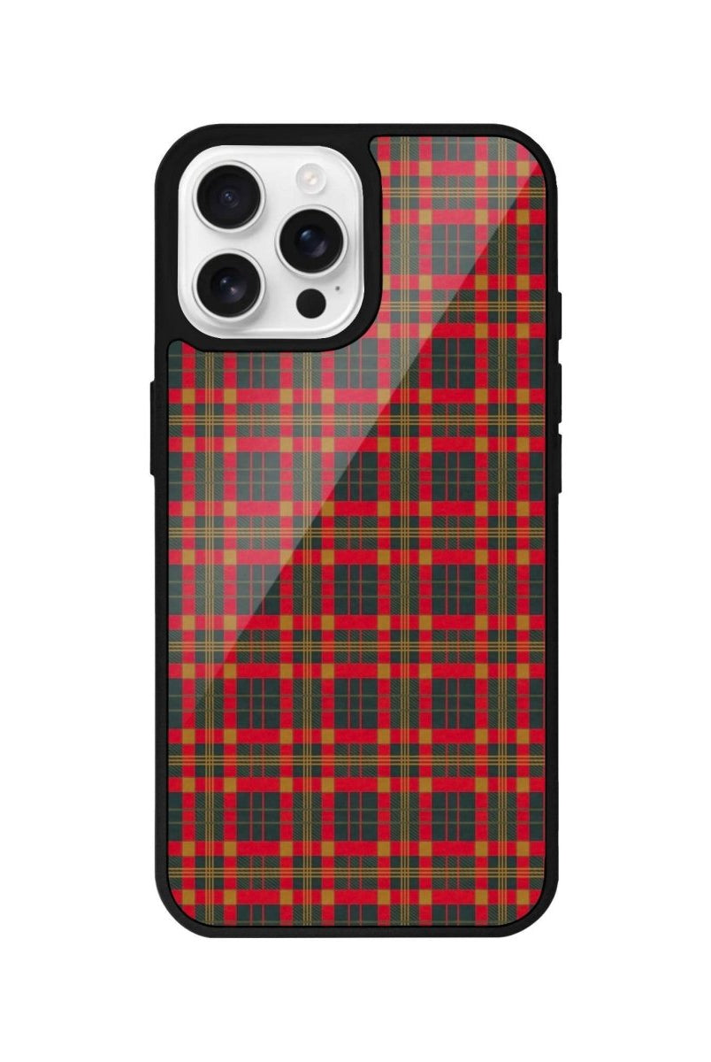 iPhone 16 Pro Christmas Plaid Glossy Cam Telefon Kılıfı - SUMTHINCS