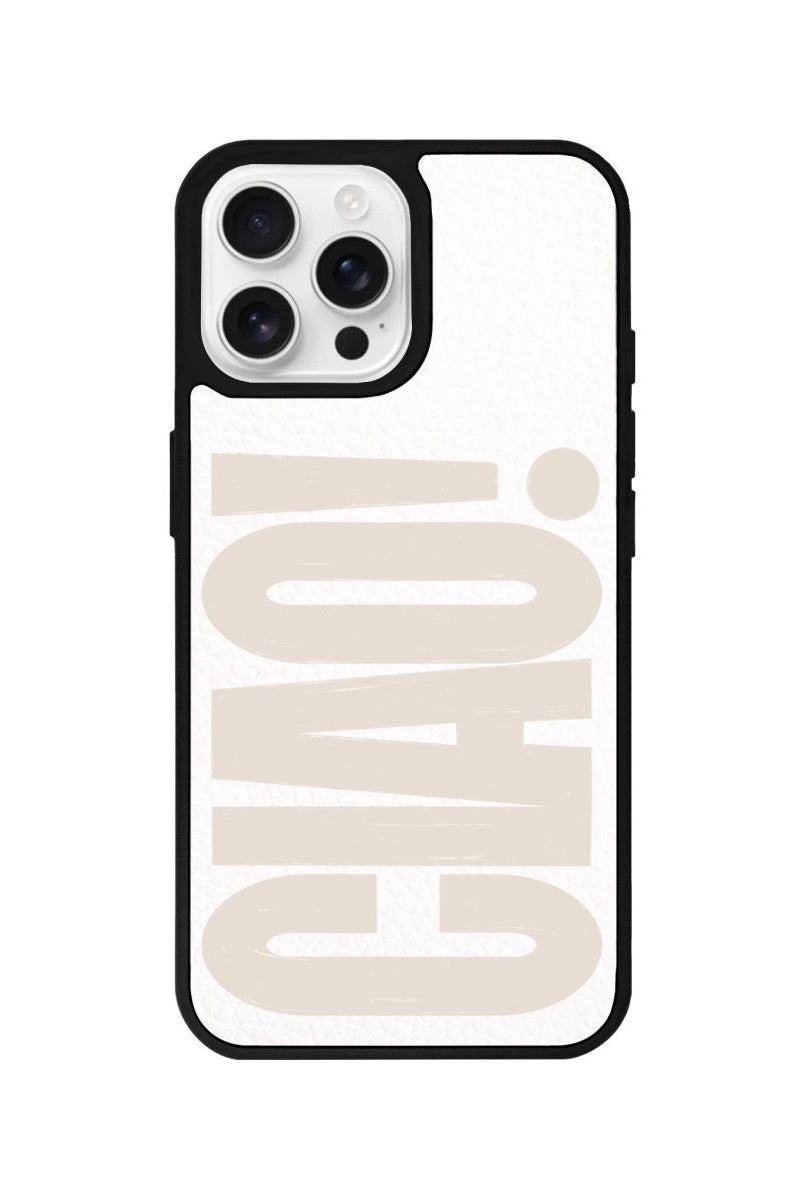 iPhone 16 Pro CIAO! Leather Vegan Deri Telefon Kılıfı Beyaz - SUMTHINCS
