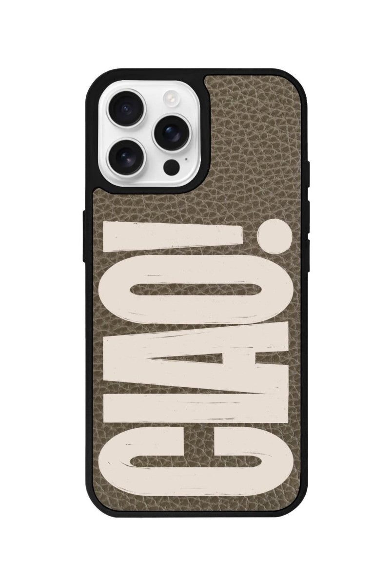 iPhone 16 Pro CIAO! Leather Vegan Deri Telefon Kılıfı Haki - SUMTHINCS
