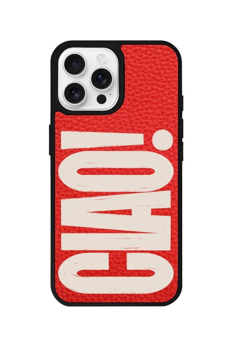 iPhone 16 Pro CIAO! Leather Vegan Deri Telefon Kılıfı Kırmızı - SUMTHINCS