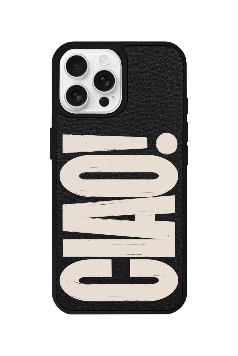 iPhone 16 Pro CIAO! Leather Vegan Deri Telefon Kılıfı Siyah - SUMTHINCS