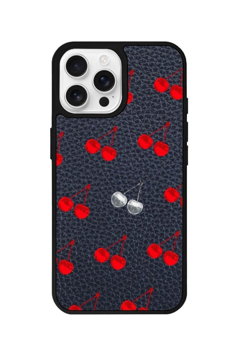 iPhone 16 Pro Disco Cherry Leather Vegan Deri Telefon Kılıfı - SUMTHINCS