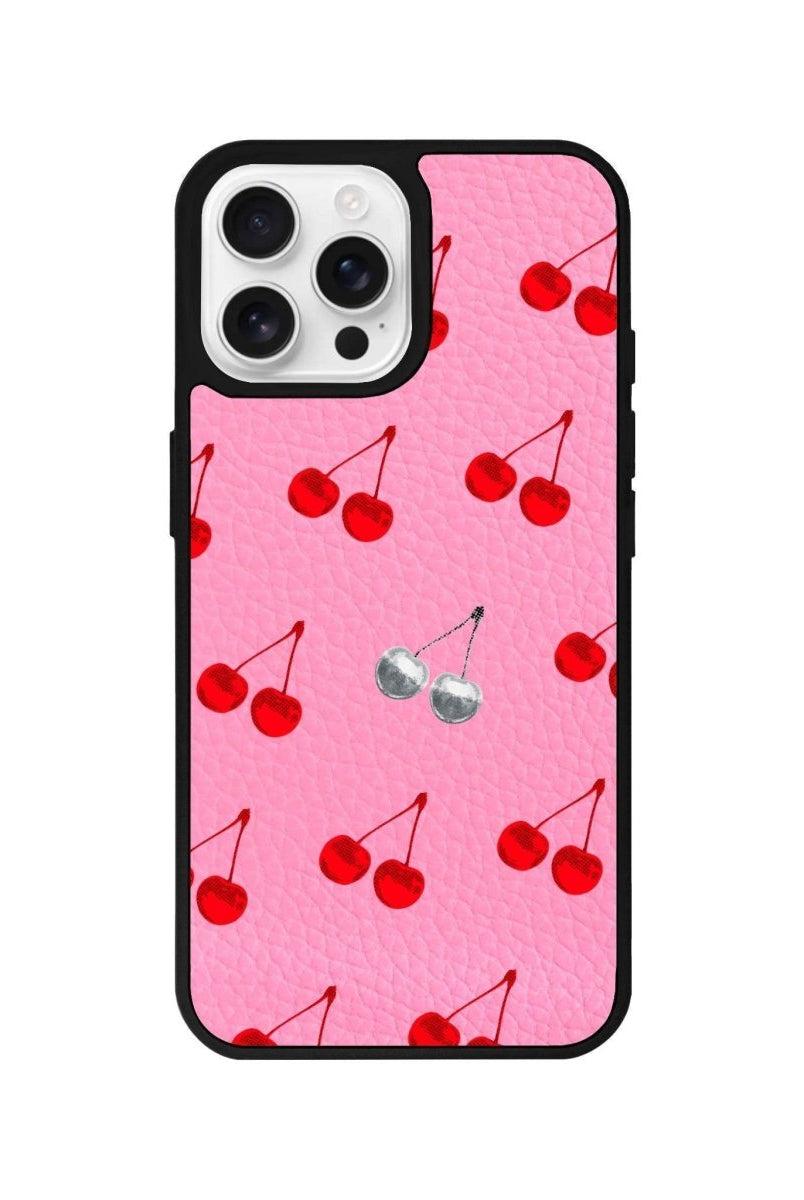 iPhone 16 Pro Disco Cherry Leather Vegan Deri Telefon Kılıfı - SUMTHINCS