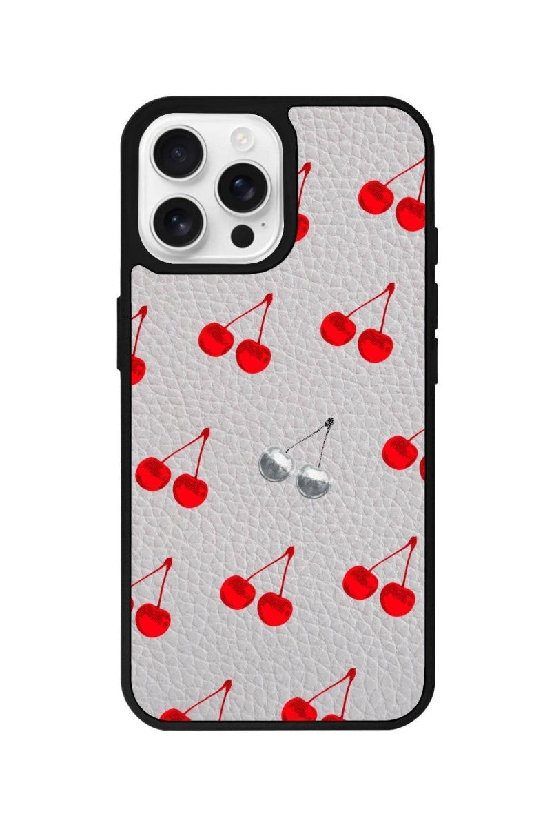 iPhone 16 Pro Disco Cherry Leather Vegan Deri Telefon Kılıfı - SUMTHINCS