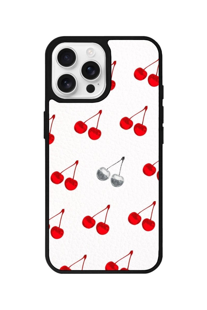 iPhone 16 Pro Disco Cherry Leather Vegan Deri Telefon Kılıfı - SUMTHINCS